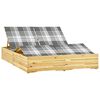 vidaXL Podw&oacute;jny leżak z poduszkami, impregnowane drewno sosnowe