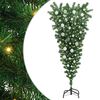 vidaXL Odwr&oacute;cone sztuczne choinka oświetlona z zestawem kul 120 cm PVC