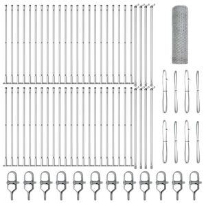vidaXL Słupek ogrodzeniowy. Srebrny 100 x 0,4 m (siatka 13 mm) Stal