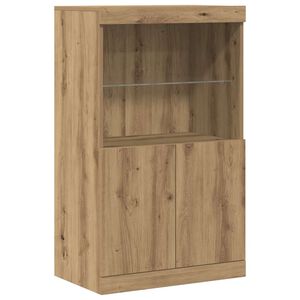 vidaXL Komoda LED Brązowy 60 x 37 x 100 cm Drewno inżynieryjne