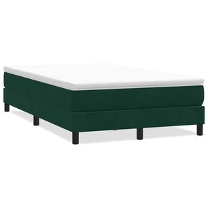 vidaXL Ł&oacute;żko typu Box Spring bez materaca Ciemnozielone 120x220 cm