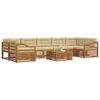vidaXL Zestaw sof na zewnątrz z poduszką 8 pcs Naturalny i Beżowy