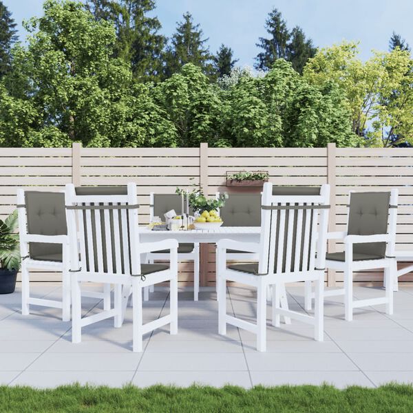 vidaXL Poduszki na krzesła z niskim oparciem, 6 szt., ciemnoszare