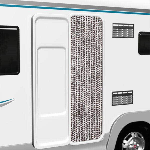 vidaXL Zasłona przeciwko owadom, brązowo-biała, 56x200 cm, szenilowa