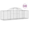 vidaXL Kosze gabionowe, 20 szt, 200x50x60/80 cm, galwanizowane żelazo