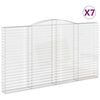 vidaXL Kosze gabionowe, 7 szt, 400x30x220/240 cm, galwanizowane żelazo