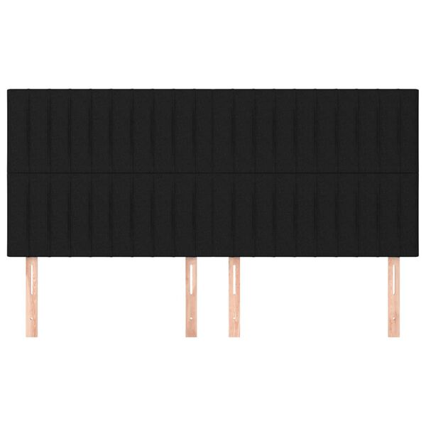 vidaXL Zagł&oacute;wek czarny 200x5x118/128 cm tkanina