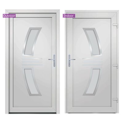 vidaXL Drzwi wejściowe, białe, 88x200 cm, PVC