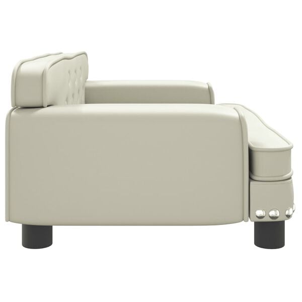 vidaXL Sofa dla dzieci, kremowa, 70x45x30 cm, sztuczna skóra