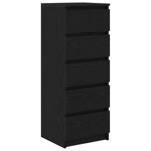 vidaXL Komoda z szufladami Czarny dąb 37,5x35x99 cm Drewno klejone