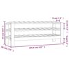 vidaXL Stojak na wino, 109,5x30x42 cm, lite drewno sosnowe