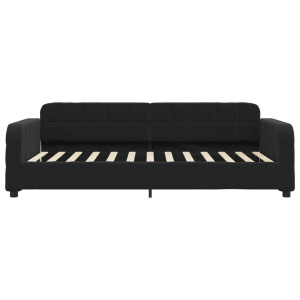 vidaXL Sofa z funkcją spania, czarna, 90x200 cm, obita aksamitem