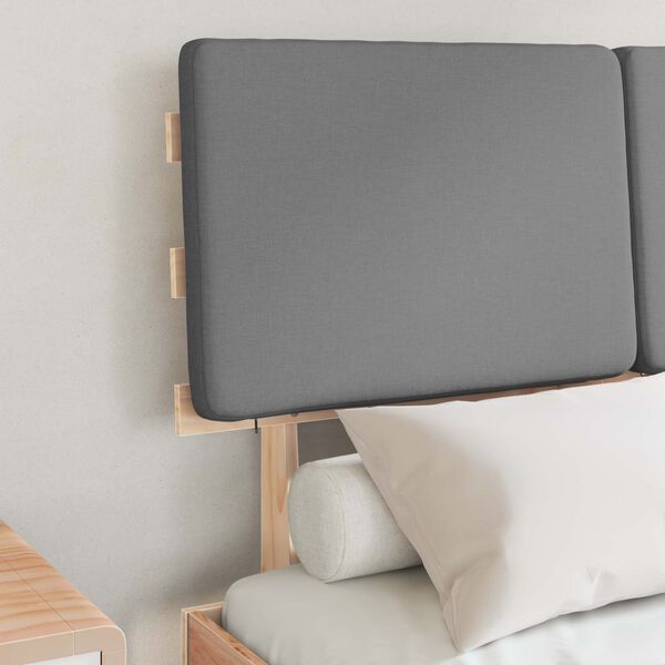 vidaXL Ramka ł&oacute;żka z tapicerowanym wezgłowiem Jasnoszary 120 x 200 cm