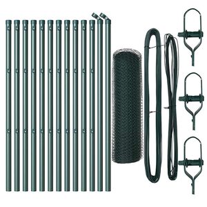 vidaXL Słupek ogrodzeniowy. Zielony 25 x 0,5 m (siatka 13 mm) Stal