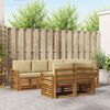 vidaXL Zestawy sof 7 pcs Naturalny i Beżowy Lite Drewno Akacji