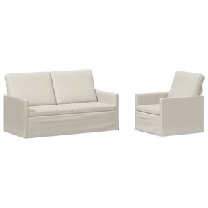 vidaXL Zestaw Sof 2 pcs kremowy Welur