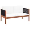 vidaXL Sofa ogrodowa, 2-osobowa, lite drewno akacjowe