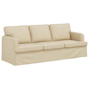 vidaXL Sofa Kremowy 201 x 80 x 85 cm tkanina
