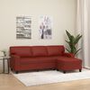 vidaXL 3-osobowa sofa z podn&oacute;żkiem, winna czerwień, 180 cm, ekosk&oacute;ra