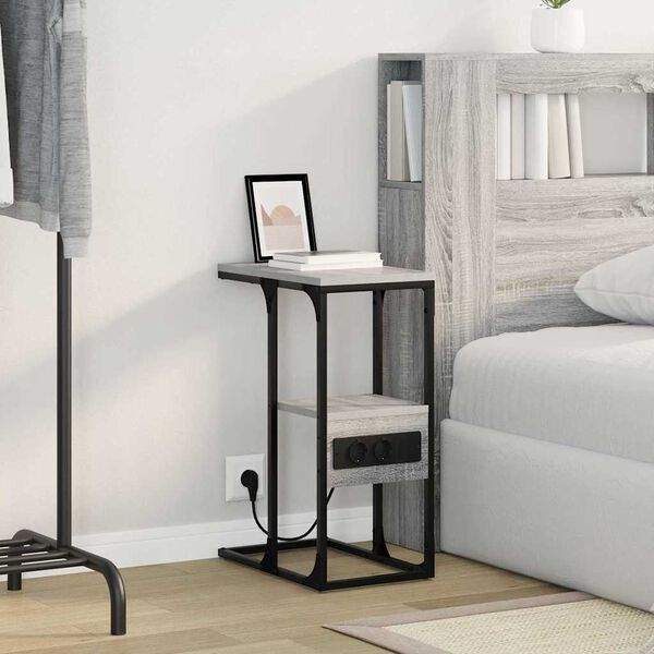 vidaXL Szafka Nocna z szufladą Szary dąb sonoma 41.5 x 26 x 60.5 cm