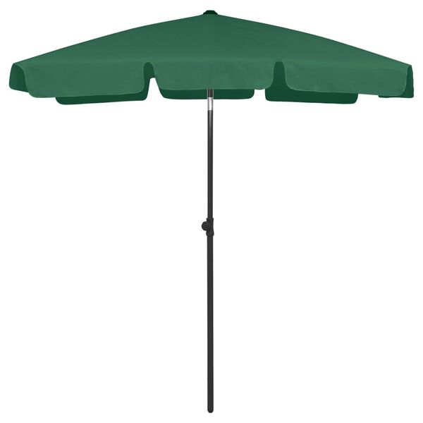 vidaXL Parasol plażowy, zielony, 180x120 cm