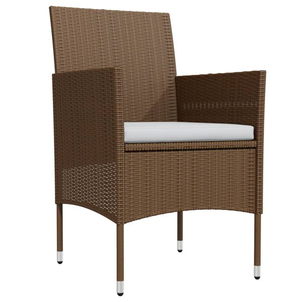 vidaXL 5-cz. zestaw mebli ogrodowych z poduszkami, brązowo-czarny