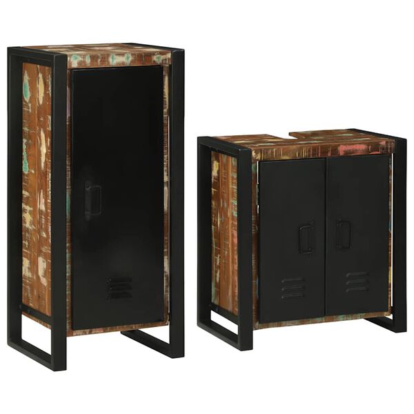 vidaXL Zestaw mebli łazienkowych z półką 2 pcs Lite odzyskane drewno