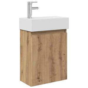 vidaXL Jednostka toaletowa z kranem Dąb artisan 45,5 x 22,5 x 84 cm