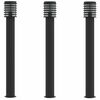vidaXL Lampy ogrodowe na słupku, 3 szt., czarne, 110 cm, stal