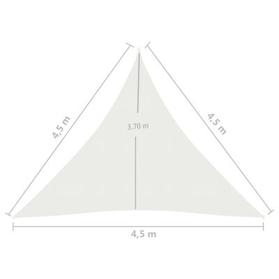 vidaXL Żagiel przeciwsłoneczny, 160 g/m², biały, 4,5x4,5x4,5m, HDPE
