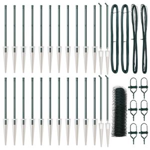 vidaXL Słupek ogrodzeniowy. Zielony 50 x 1 m (siatka 50 mm) Stal i PVC