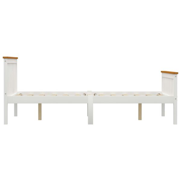 vidaXL Rama ł&oacute;żka z 4 szufladami, biała, drewno sosnowe, 140 x 200 cm