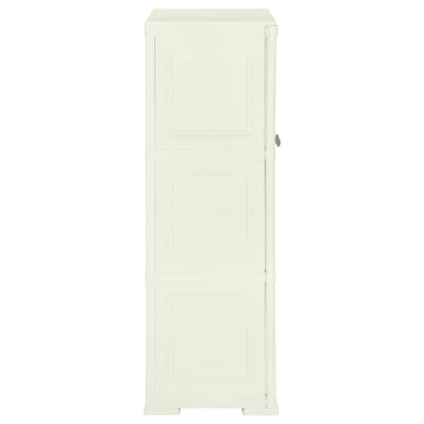 vidaXL Szafka plastikowa, 79x43x125 cm, wygląd drewna, waniliowa