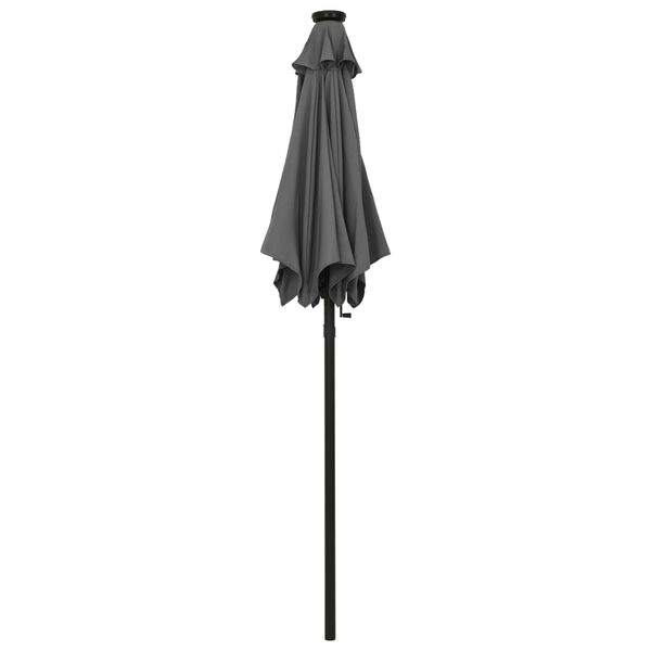 vidaXL Parasol ogrodowy z LED, antracytowy, 200x211 cm, aluminium
