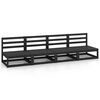 vidaXL 4-osobowa sofa ogrodowa, czarna, lite drewno sosnowe