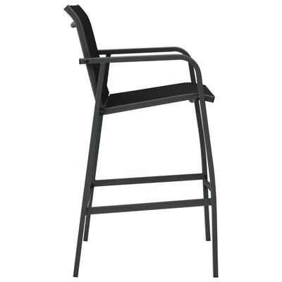vidaXL Ogrodowe krzesła barowe, 4 szt., czarne, tworzywo textilene