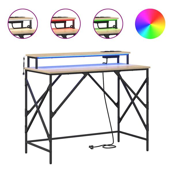 vidaXL Biurko Dąb Sonoma 100 x 50 x 86,5 cm Materiał drewnopochodny