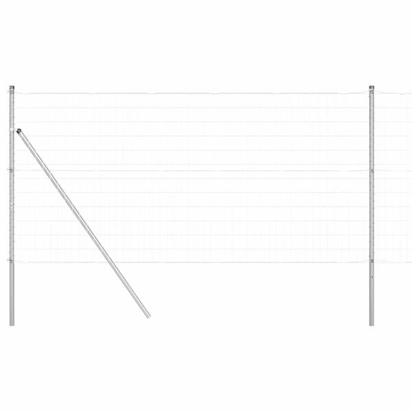 vidaXL Ogrodzenie z słupkiem Srebrny 1 x 25 m Stal i PVC