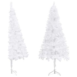 vidaXL Sztuczna choinka narożna, biała, 240 cm, PVC