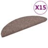 vidaXL Maty na schody samoprzylepne 15 szt. 56x17x3 cm jasnobrązowe p&oacute;łokrągłe