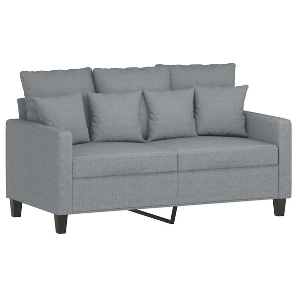 vidaXL Sofa 2-osobowa, jasnoszara, 120 cm, tapicerowana tkaniną