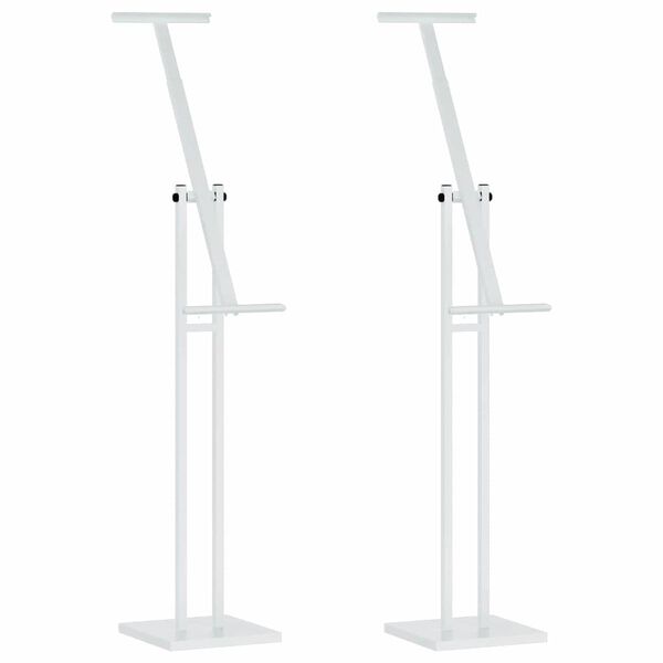 vidaXL Stoiska na targi 2 pcs Biały 26,5 x 26,5 x 150 cm Stal