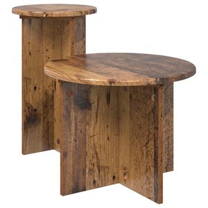 vidaXL Zestaw stolik&oacute;w bocznych 2 pcs Stare drewno Drewno inżynieryjne