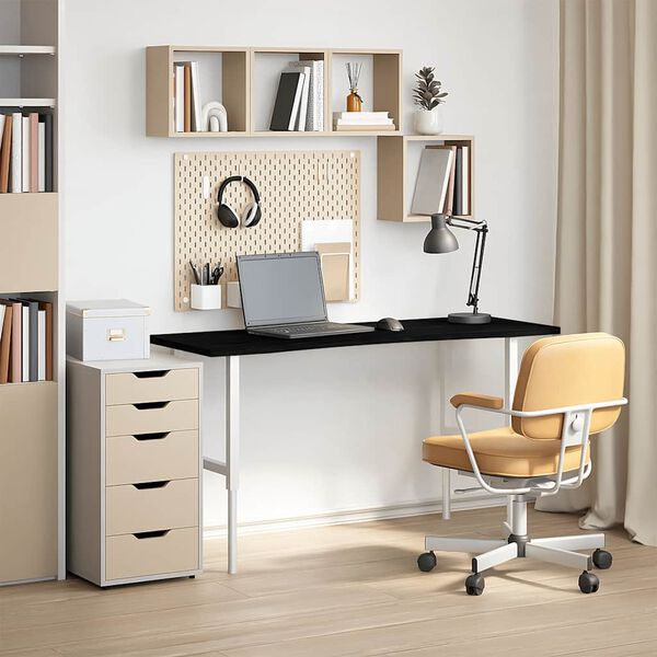 vidaXL Blat biurka, ciemnobrązowy, 140x60x2,5 cm, lite drewno dębowe