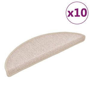 vidaXL Maty na schody 10 szt. 56x17x3 cm Taupe P&oacute;łokrągłe