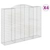 vidaXL Kosze gabionowe, 4 szt, 300x50x220/240 cm, galwanizowane żelazo