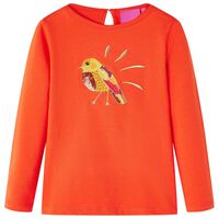 Koszulka dziecięca z długimi rękawami, ciemnopomarańczowa, 92