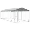 vidaXL Kojec dla psa, z dachem, srebrny, 3x9x2,5 m, stal galwanizowana