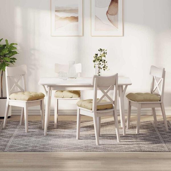 vidaXL Poduszki na siedziska 4 pcs Kremowy 40 x 40 x 12 cm tkanina