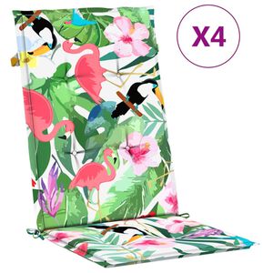 vidaXL Poduszki na krzesła ogrodowe, 4 szt., kolorowe, tkanina